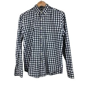 J. Crew Tailored Size S Black White Check Button Up Shirt